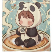 Spielerischer Panda-Abenteuer-Duschvorhang Duschvorhang (Vorderseite)