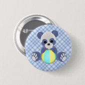 Spielerischer Panda-Baby-Knopf Button (Vorne & Hinten)