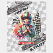 Spielerischer Rennfahrer Formel 1 Sportwagenjunge Fleecedecke (Vorderseite)