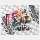 Spielerischer Rennfahrer Formel 1 Sportwagenjunge Fleecedecke (Vorderseite (Horizontal))