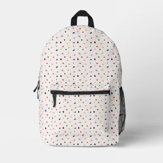 Spielerischer Retro Terrazzo Pattern Backpack Bedruckter Rucksack (Vorderseite)