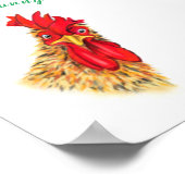Spielerischer Rooster-Poster-Spaß - Ihr Text Poster (Ecke)