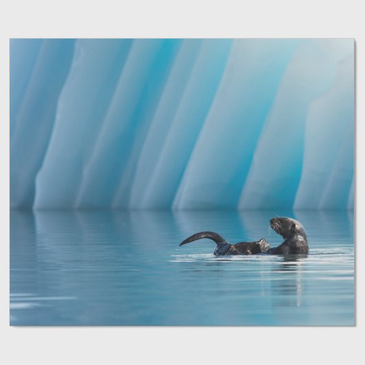 Spielerischer Seeotter Geschenkpapier (Flach)