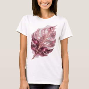 Spielerischer Silber-EDELSTEIN-BLATT-Druck T-Shirt