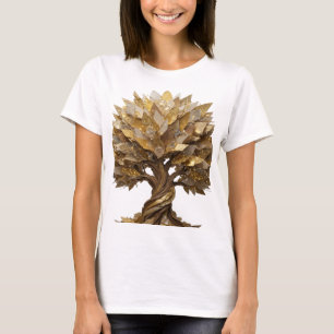 Spielerischer Silber GOLDENER LEBENSBAUM T-Shirt