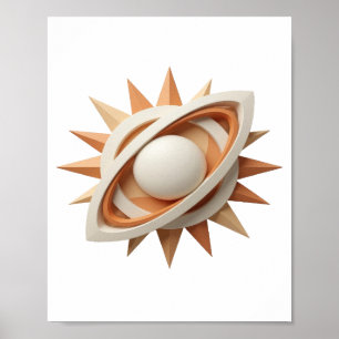 Spielerischer Silberner ABSTRAKTER KUNST Kunst Dru Poster