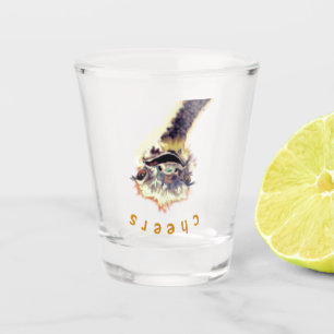 Spielerischer Straußenschuss-Glass-Lärm Schnapsglas
