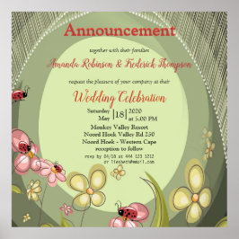 Spielerisches Aussehen mit Blume und Ladybird Poster