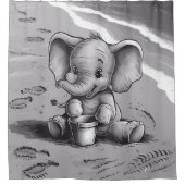 Spielerisches Baby Elephant Beach Adventure Adorab Duschvorhang (Vorderseite)