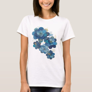 Spielerisches Blau BLAUE BLUMEN GARTEN Statement D T-Shirt