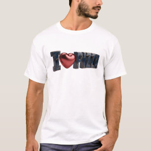 Spielerisches Blau I LOVE PIZZA Künstlerisches Mot T-Shirt