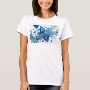 Spielerisches Blau WATER AND METAL Künstlerisches T-Shirt