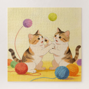 Spielerisches Calico-Katzen-Puzzle Puzzle