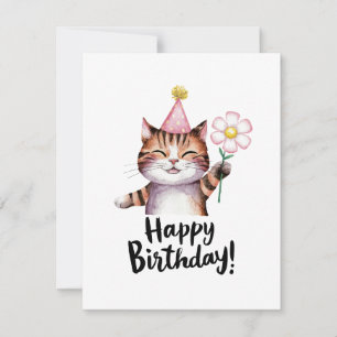 Spielerisches Cat Birthday Design mit Daisy Feiertagskarte