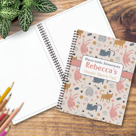 Spielerisches Cat Doodle Muster Meow-tastic Advent Notizblock