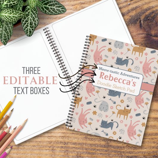 Spielerisches Cat Doodle Muster Meow-tastic Advent Notizblock