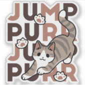 Spielerisches Cat Jump Design - Jump Purr Pun Artw Aufkleber (Vorderseite)