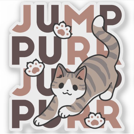 Spielerisches Cat Jump Design - Jump Purr Pun Artw Aufkleber (Vorderseite)
