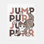 Spielerisches Cat Jump Design - Jump Purr Pun Artw Fleecedecke (Vorderseite)