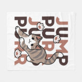 Spielerisches Cat Jump Design - Jump Purr Pun Artw Fleecedecke (Vorderseite (Horizontal))