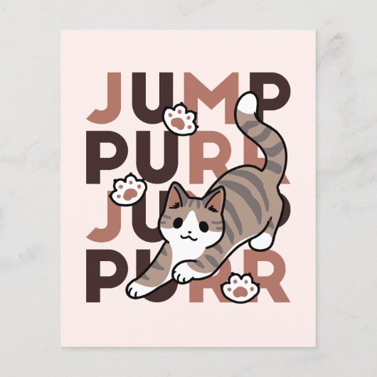 Spielerisches Cat Jump Design - Jump Purr Pun Artw Flyer (Hinten)
