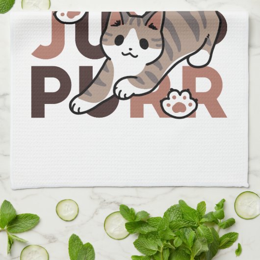 Spielerisches Cat Jump Design - Jump Purr Pun Artw Geschirrtuch (Gefaltet)