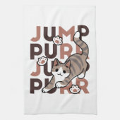 Spielerisches Cat Jump Design - Jump Purr Pun Artw Geschirrtuch (Vertikal)