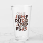 Spielerisches Cat Jump Design - Jump Purr Pun Artw Glas (Vorderseite)