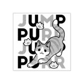 Spielerisches Cat Jump Design - Jump Purr Pun Artw Gummistempel (Prägung)
