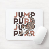 Spielerisches Cat Jump Design - Jump Purr Pun Artw Mousepad (Mit Mouse)