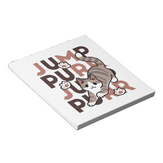 Spielerisches Cat Jump Design - Jump Purr Pun Artw Notizblock (angewinkelt)