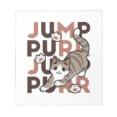 Spielerisches Cat Jump Design - Jump Purr Pun Artw Notizblock (Vorderseite)