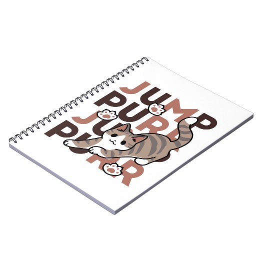 Spielerisches Cat Jump Design - Jump Purr Pun Artw Notizblock (Linke Seite)