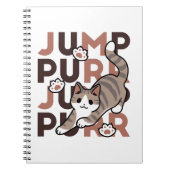 Spielerisches Cat Jump Design - Jump Purr Pun Artw Notizblock (Vorderseite)