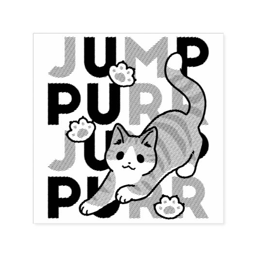 Spielerisches Cat Jump Design - Jump Purr Pun Artw Permastempel (Design)