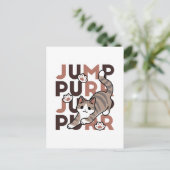 Spielerisches Cat Jump Design - Jump Purr Pun Artw Postkarte (Stehend Vorderseite)