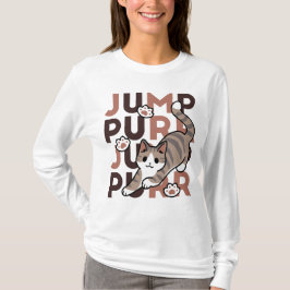 Spielerisches Cat Jump Design - Jump Purr Pun Artw T-Shirt