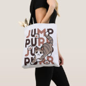Spielerisches Cat Jump Design - Jump Purr Pun Artw Tasche (Von Nahem)