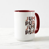 Spielerisches Cat Jump Design - Jump Purr Pun Artw Tasse (VorderseiteRechts)