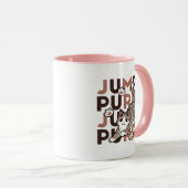 Spielerisches Cat Jump Design - Jump Purr Pun Artw Tasse (VorderseiteRechts)