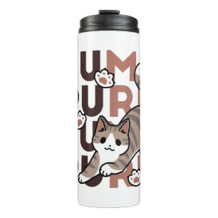 Spielerisches Cat Jump Design - Jump Purr Pun Artw Thermosbecher