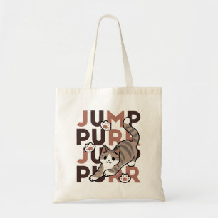 Spielerisches Cat Jump Design - Jump Purr Pun Artw Tragetasche