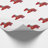 Spielerisches Dala Rotes Pferd Wrapping Paper Geschenkpapier (Ecke)