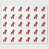 Spielerisches Dala Rotes Pferd Wrapping Paper Geschenkpapier (Flach)