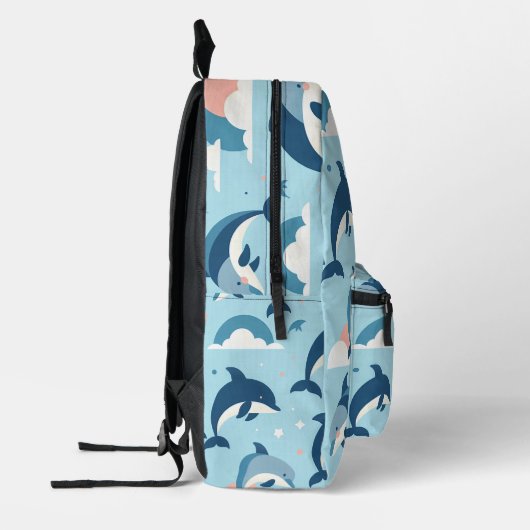 Spielerisches Delphinmuster Bedruckter Rucksack (Links)