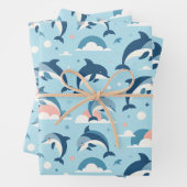 Spielerisches Delphinmuster Geschenkpapier Set (Beispiel)
