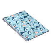 Spielerisches Delphinmuster Notizblock (Rechte Seite)