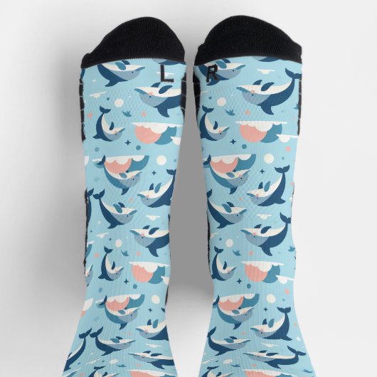 Spielerisches Delphinmuster Socken (Oben)