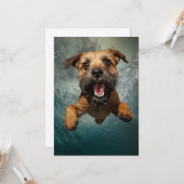 Spielerisches Design für Hunde unter Wasser Karte (Vorderseite/Rückseite Beispiel)