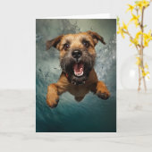 Spielerisches Design für Hunde unter Wasser Karte (Gelbe Blume)